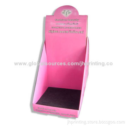 OEM Cosmetic Corrugated Desk Display, Shipped Flat, OEM Sample Ready in 3 Days